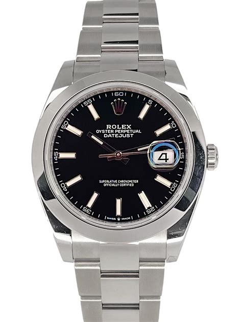 rolex oyster perpetual datejust black dial|Rolex Datejust 41 ref 126300.